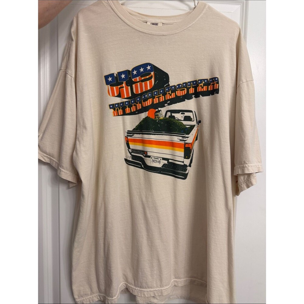 49 Winchester Graphic Pickup Truck Tee in Cream with Retro Stripes